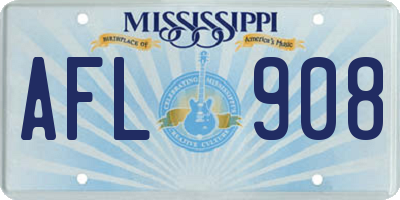 MS license plate AFL908