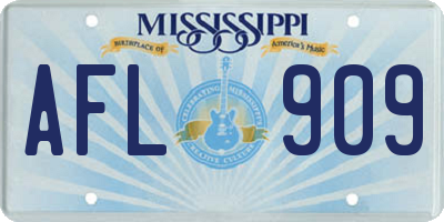 MS license plate AFL909