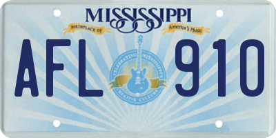 MS license plate AFL910