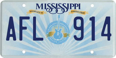 MS license plate AFL914