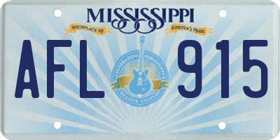 MS license plate AFL915