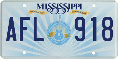 MS license plate AFL918