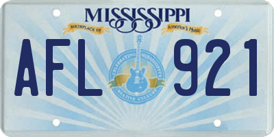 MS license plate AFL921