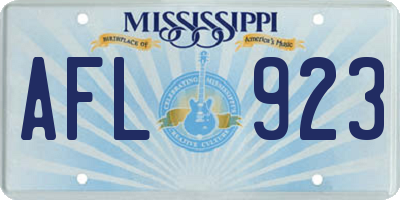 MS license plate AFL923