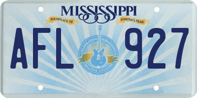 MS license plate AFL927