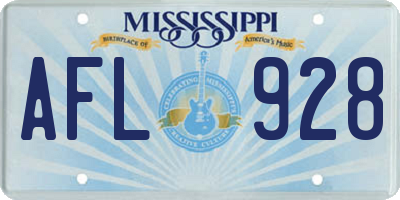 MS license plate AFL928