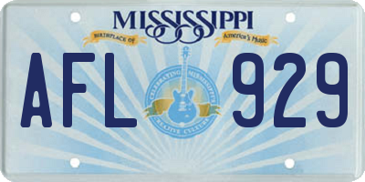 MS license plate AFL929