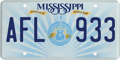 MS license plate AFL933
