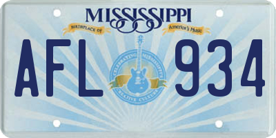 MS license plate AFL934
