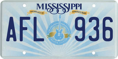 MS license plate AFL936