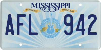 MS license plate AFL942