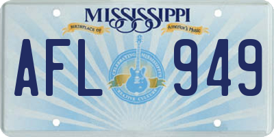 MS license plate AFL949
