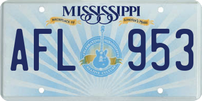 MS license plate AFL953