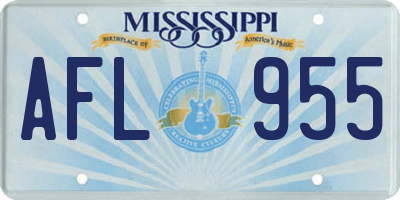 MS license plate AFL955