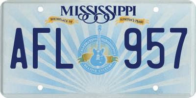 MS license plate AFL957