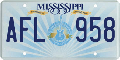 MS license plate AFL958