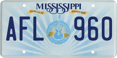 MS license plate AFL960