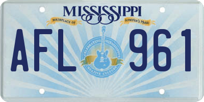 MS license plate AFL961