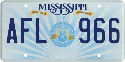 MS license plate AFL966