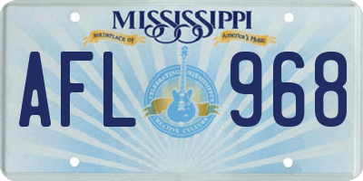 MS license plate AFL968