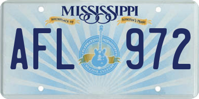 MS license plate AFL972