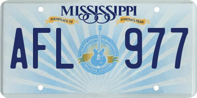 MS license plate AFL977