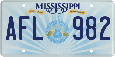 MS license plate AFL982