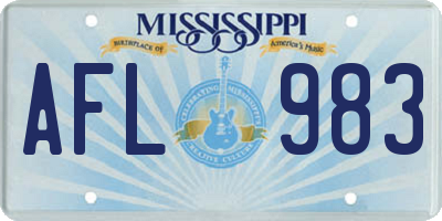 MS license plate AFL983