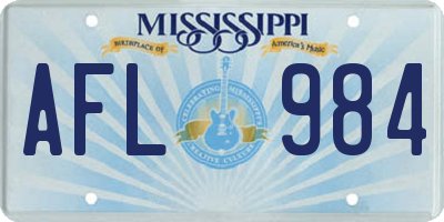 MS license plate AFL984