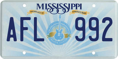 MS license plate AFL992
