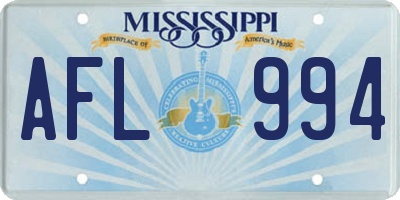 MS license plate AFL994