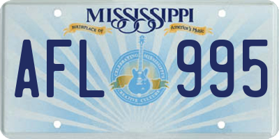 MS license plate AFL995