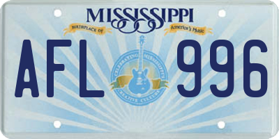 MS license plate AFL996