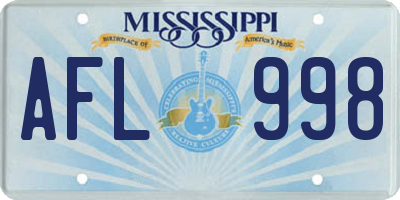 MS license plate AFL998