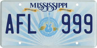 MS license plate AFL999