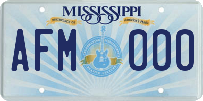 MS license plate AFM000