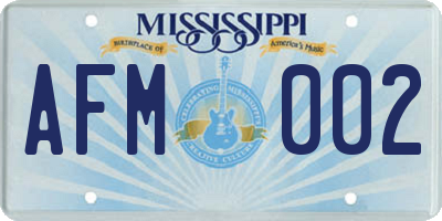 MS license plate AFM002