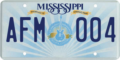 MS license plate AFM004
