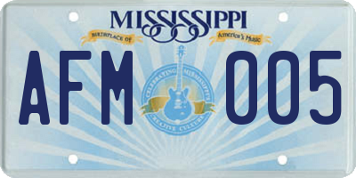 MS license plate AFM005