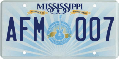 MS license plate AFM007