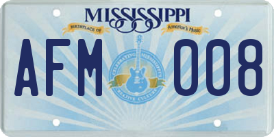 MS license plate AFM008