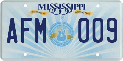 MS license plate AFM009