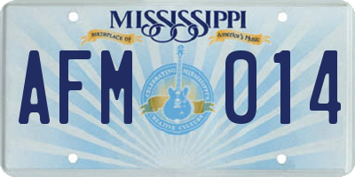 MS license plate AFM014