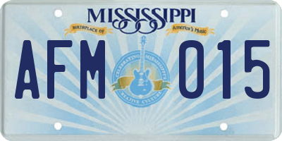 MS license plate AFM015