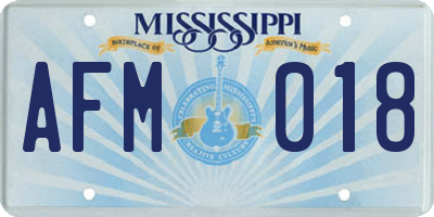 MS license plate AFM018