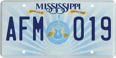 MS license plate AFM019