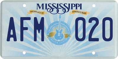 MS license plate AFM020