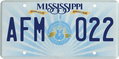 MS license plate AFM022