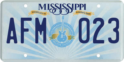 MS license plate AFM023