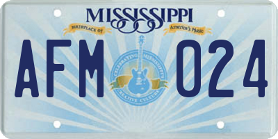 MS license plate AFM024
